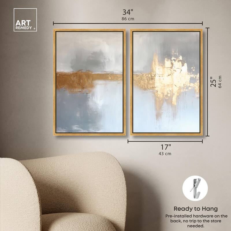 Serenity in Gold I Canvas Set of 2 by Art Remedy