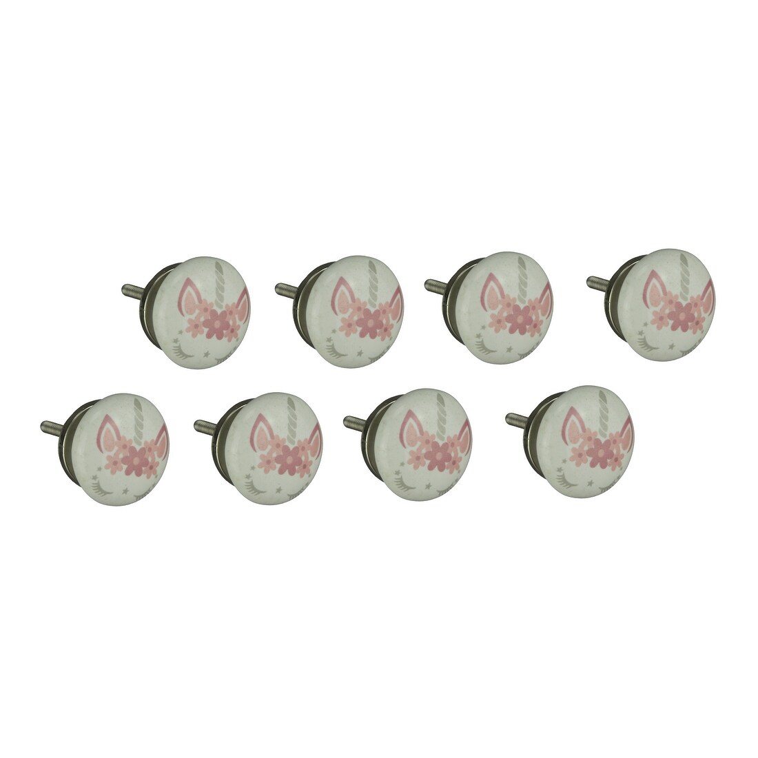 Shop White And Pink Ceramic Sleeping Unicorn Face Cabinet Or