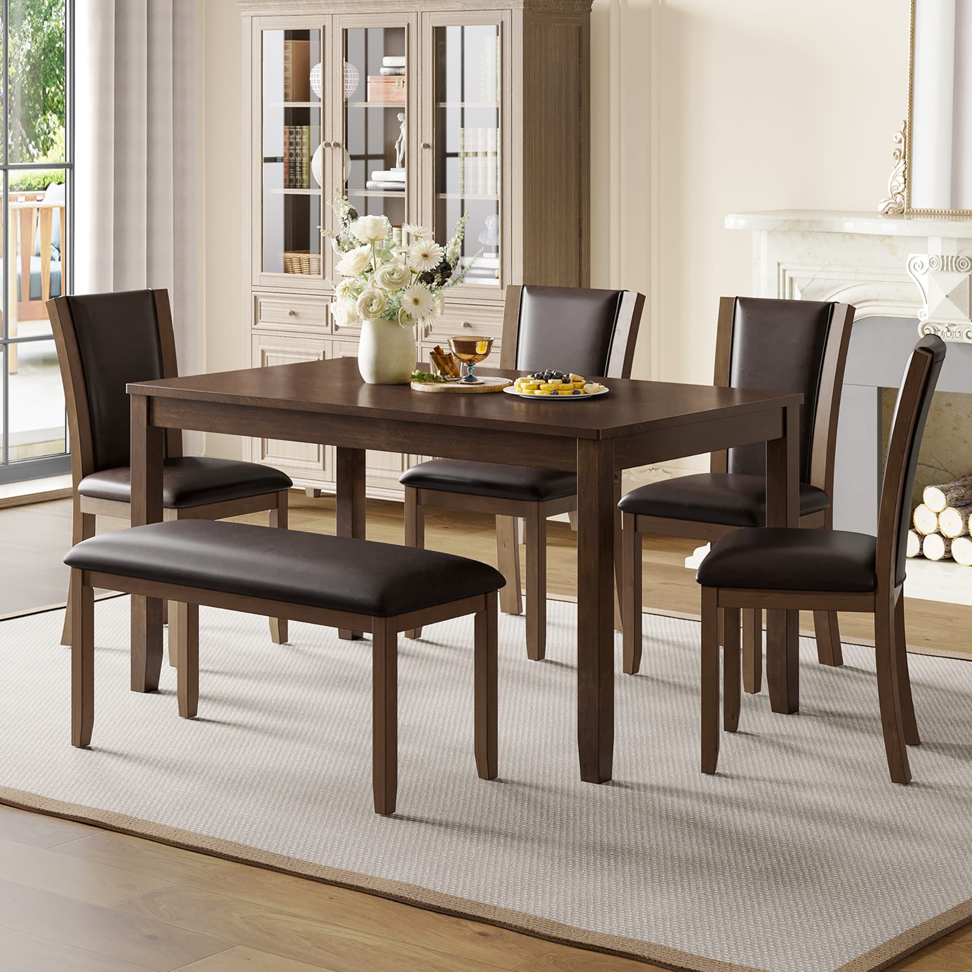 GDFStudio - Milo Modern Faux Leather Upholstered Wooden Dining Chairs Set with Foam Padded Seat & High Backrest, Set of 4