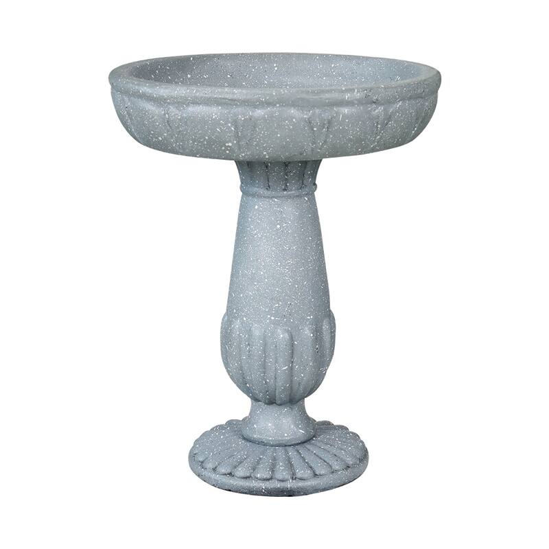 21.2In H Glass Fiber Reinforced Concrete Construction Garden Bird Bath