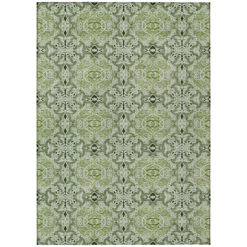 HomeRoots Medallion Transitional Rectangle Outdoor Rug