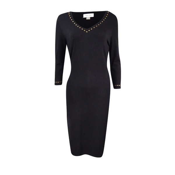 calvin klein studded sweater dress