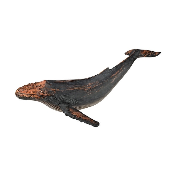 34" Aged Black Handcrafted Nantucket Humpback Whale Tabletop Accessory - N/A