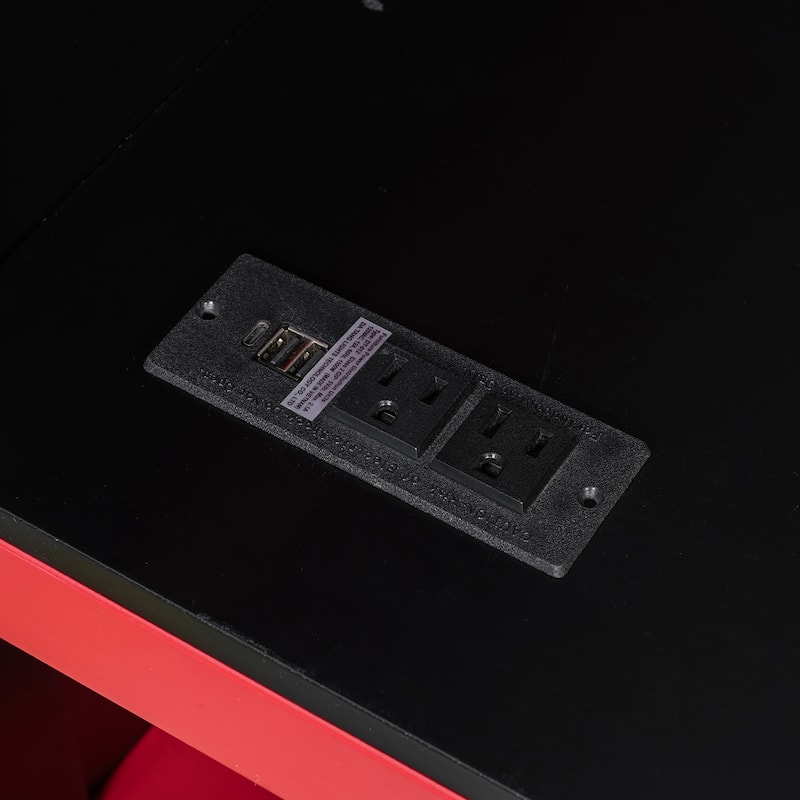 All-in-one Esports Gaming & Work Loft Bed with Adjustable Desk, LED, Charging Station, Pegboard, Storage Shelves and Wardrobe