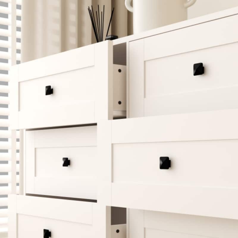Chest Of Drawer With 6 Drawers White Color Farm Door