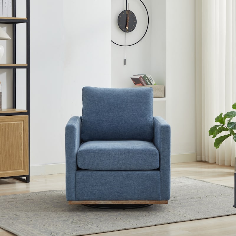 30.7"W Square Upholstered Swivel Accent Chair and Comfy Accent Single Sofa Chair, 360 Degree Club Chair, Lounge Armchair