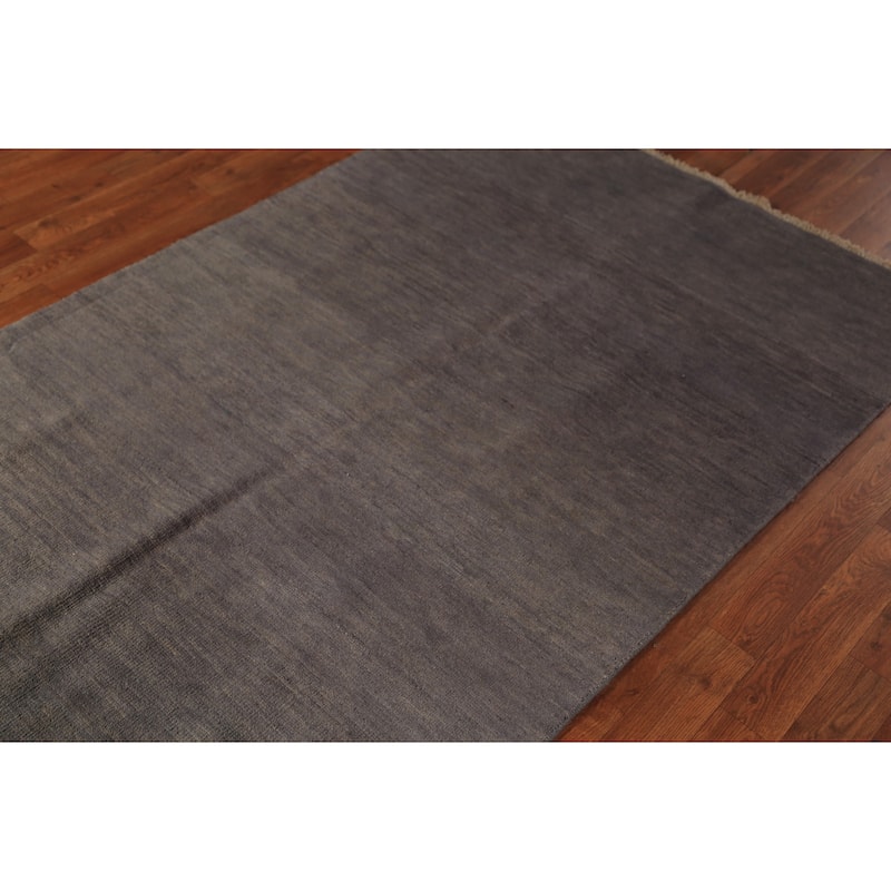 Gabbeh Modern Rug Hand-Knotted Wool Carpet - 3'10" x 5'10"