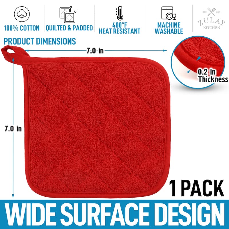 Zulay Kitchen 1-Pack Heat Resistant Cotton Pot Holders