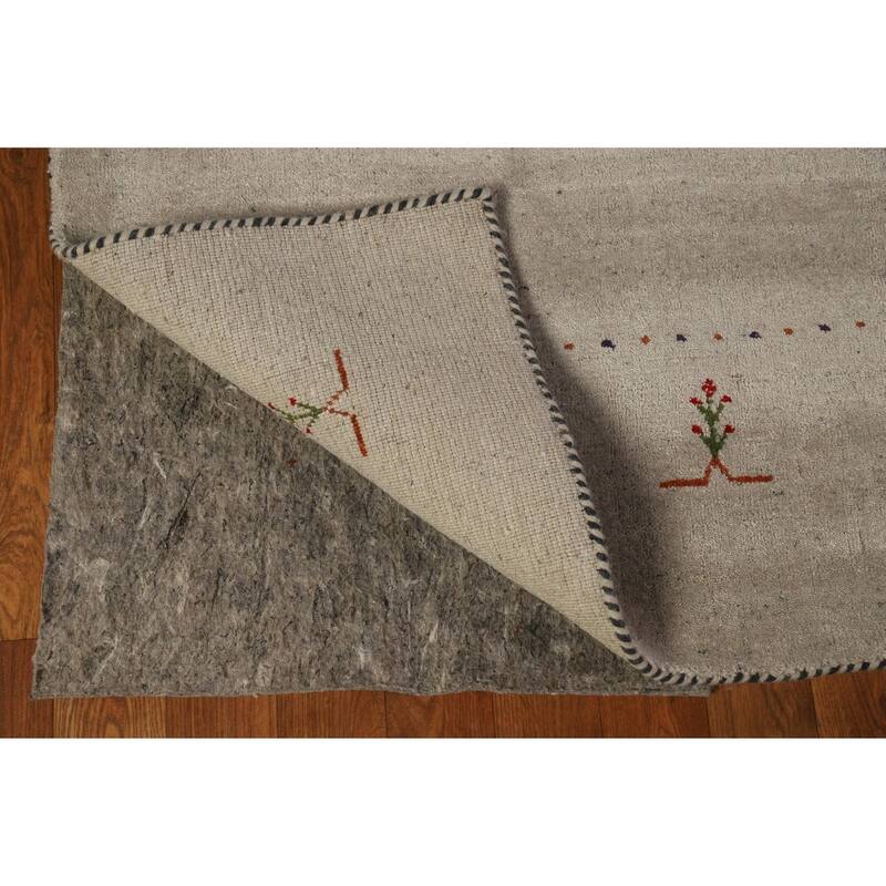 Gabbeh Oriental Area Rug Hand-Knotted Orange Wool Carpet - 5'9" x 7'8"