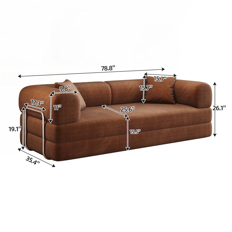 Compression Sofa,Convertible Floor Sofa Bed-with Pillow Back Support Armrest,Comfy Futon Couch Sleeper Bed