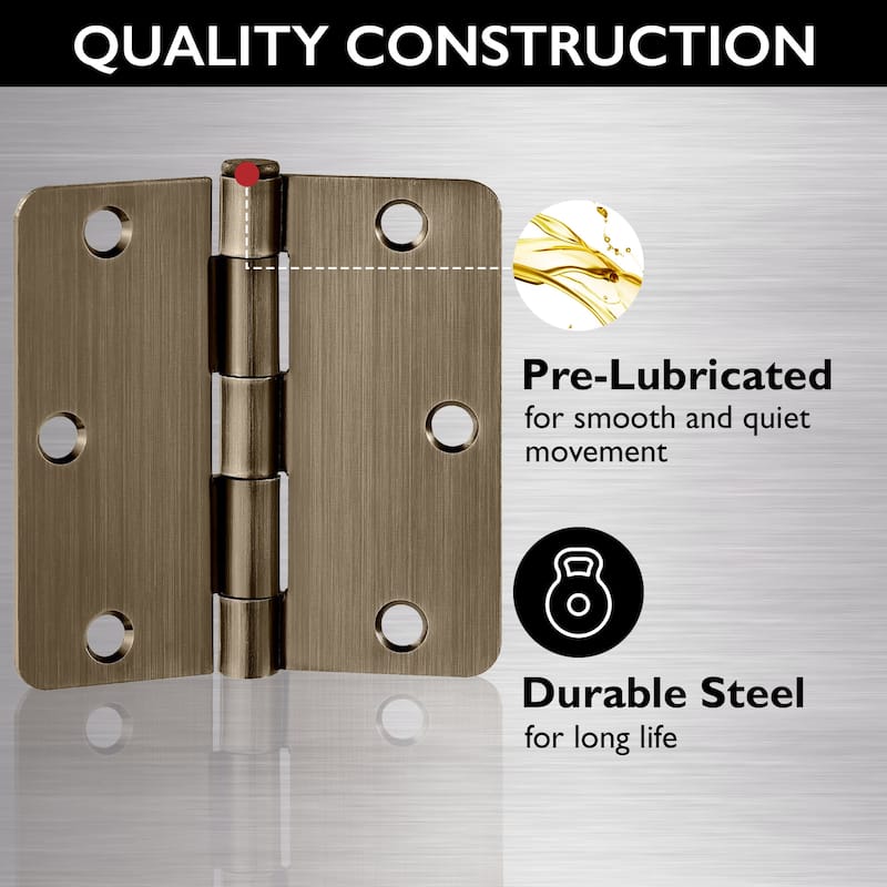 Design House 188383 3-1/2" x 3-1/2" Butt 1/4" Radius Corner Surface