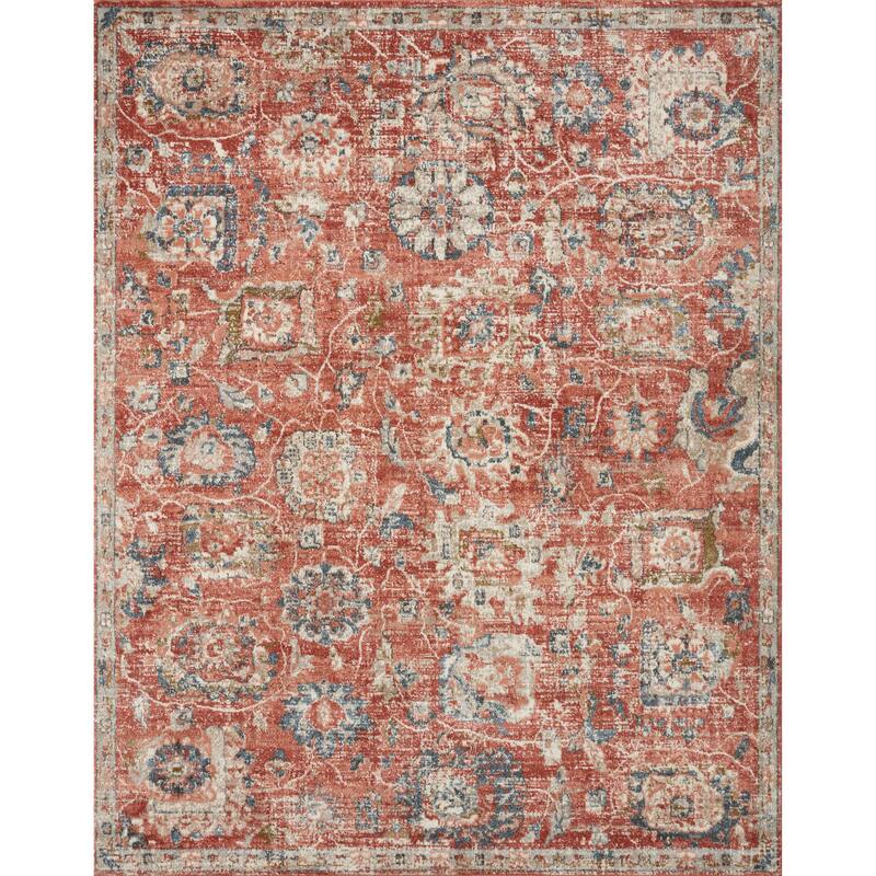 Alexander Home Valeria Boho Botanical Distressed Area Rug