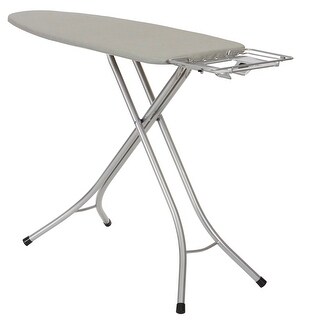 Household Essentials Wide Steel Top Ironing Board, Silver Finish and Cover