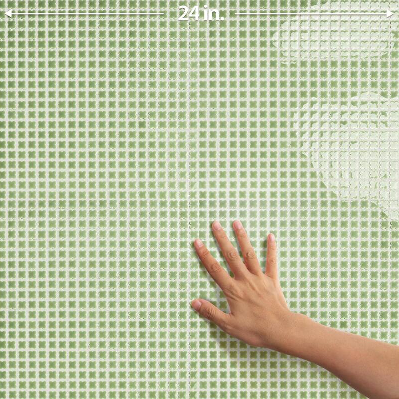 Merola Tile Fioretti Glossy Grass Green 12" x 12" Porcelain Floor and Wall Tile