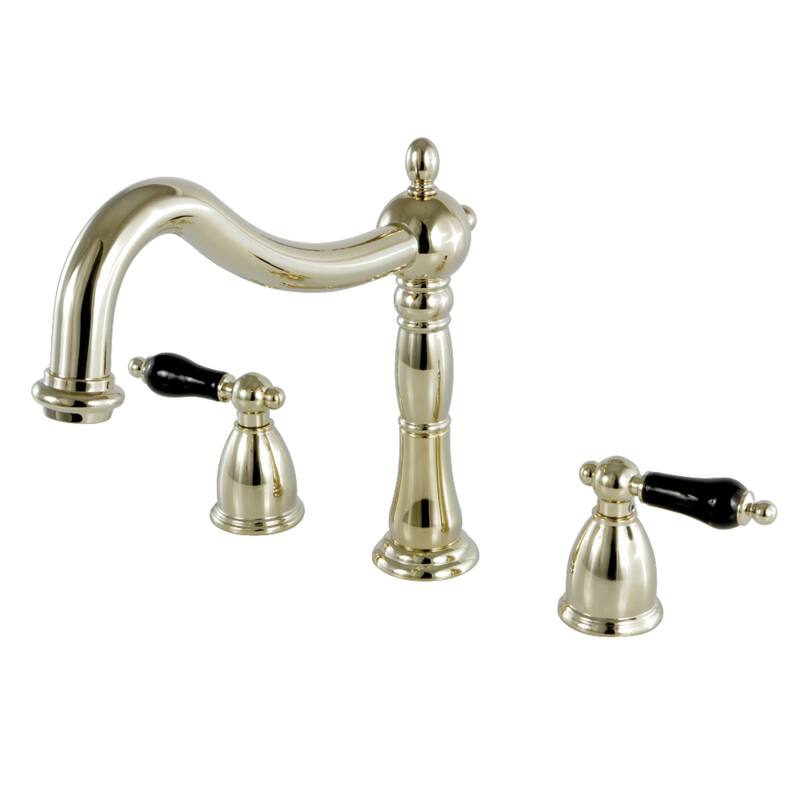 Duchess 3-Hole Deck Mount Roman Tub Faucet in Brushed Nickel - Polished Brass