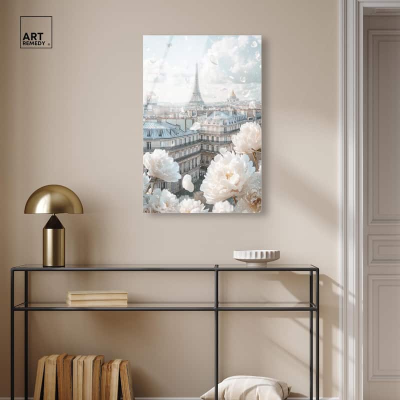 Peonies Over Paris Acrylic by Art Remedy, Ready to Hang