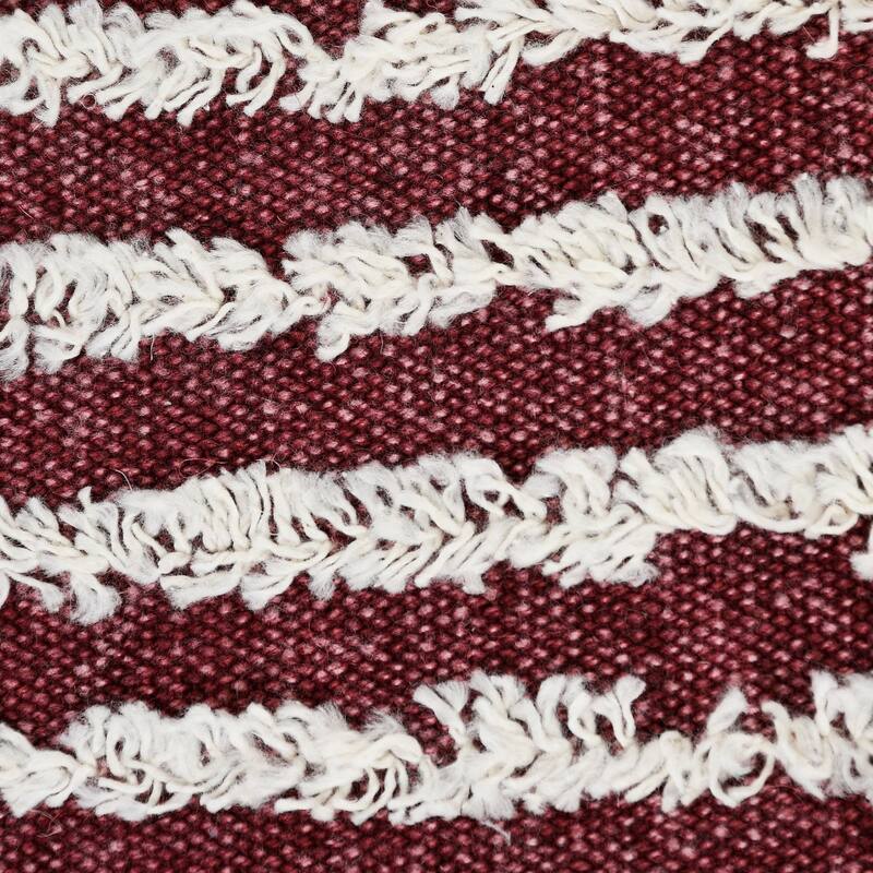 20" Red and Cream Wispy Ways Square Throw Pillow