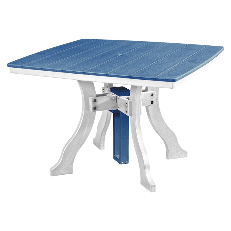 American Furniture Classics Dining Height Square Table , Made in the USA - Blue on White