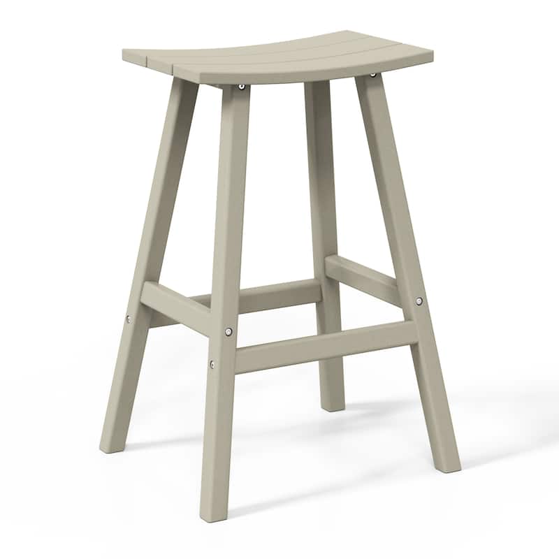 Laguna Hdpe All Weather Outdoor Patio 29" Saddle Seat Bar Stool (Set Of 2)