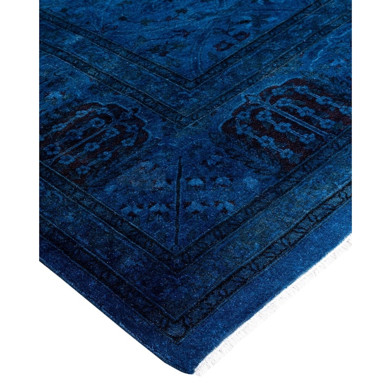 Fine Vibrance One-of-a-Kind Hand-Knotted Area Rug - Blue, 8' 2" x 10' 5" - 8' 2" x 10' 5"