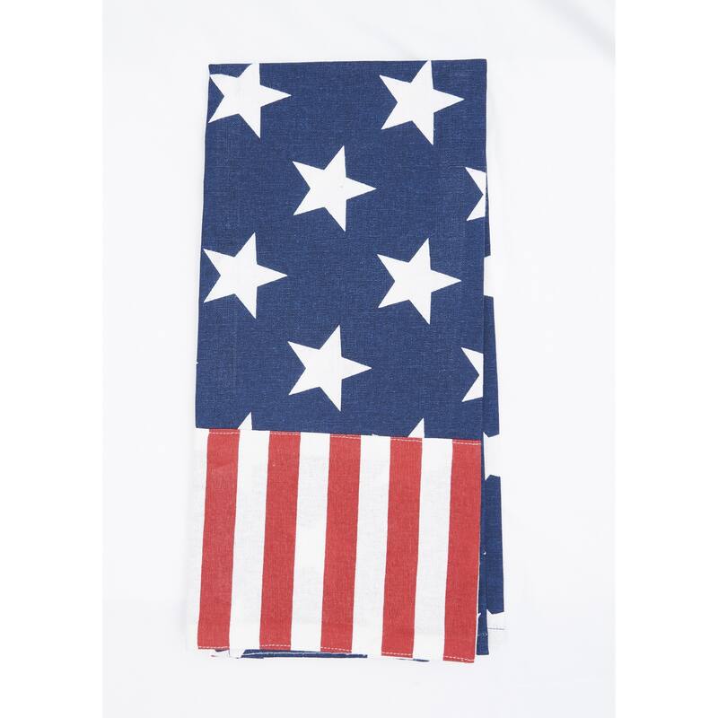 Stars and Stripes July Fourth Woven Cotton Kitchen Towel