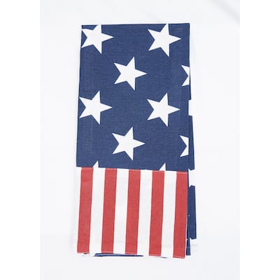Stars and Stripes July Fourth Woven Cotton Kitchen Towel