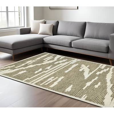 HomeRoots Abstract Lodge Rectangle Area Rug