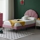 preview thumbnail 8 of 36, Upholstered Bed with Unique Seashell Headboard Pink - Twin
