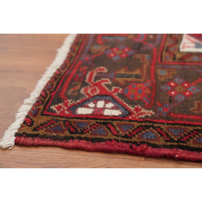 Hand Knotted Oriental 100% Wool Carpet Traditional Medallion Red Heriz Area Rug - 9' 0'' X 6' 8''