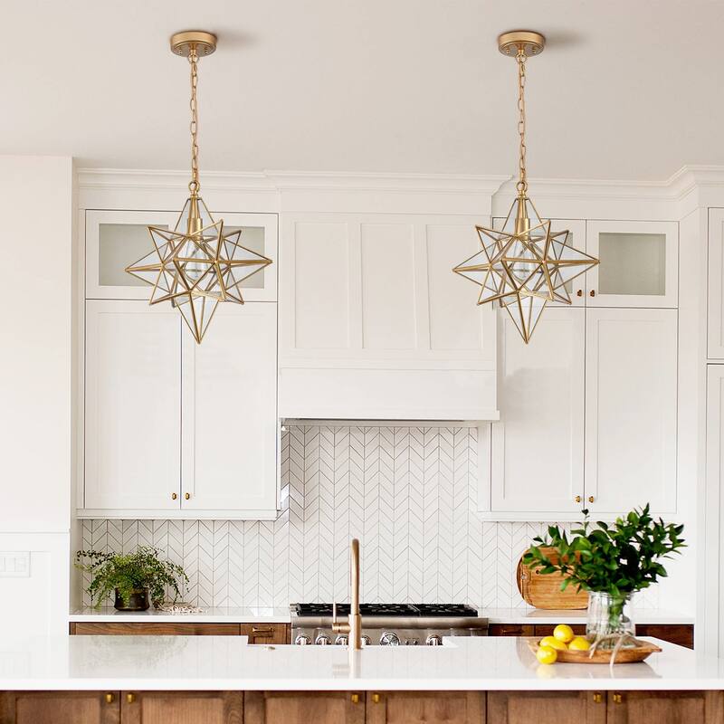 Viareggio Moravian Star Pendant Lights Clear Glass Shade 16 Inches