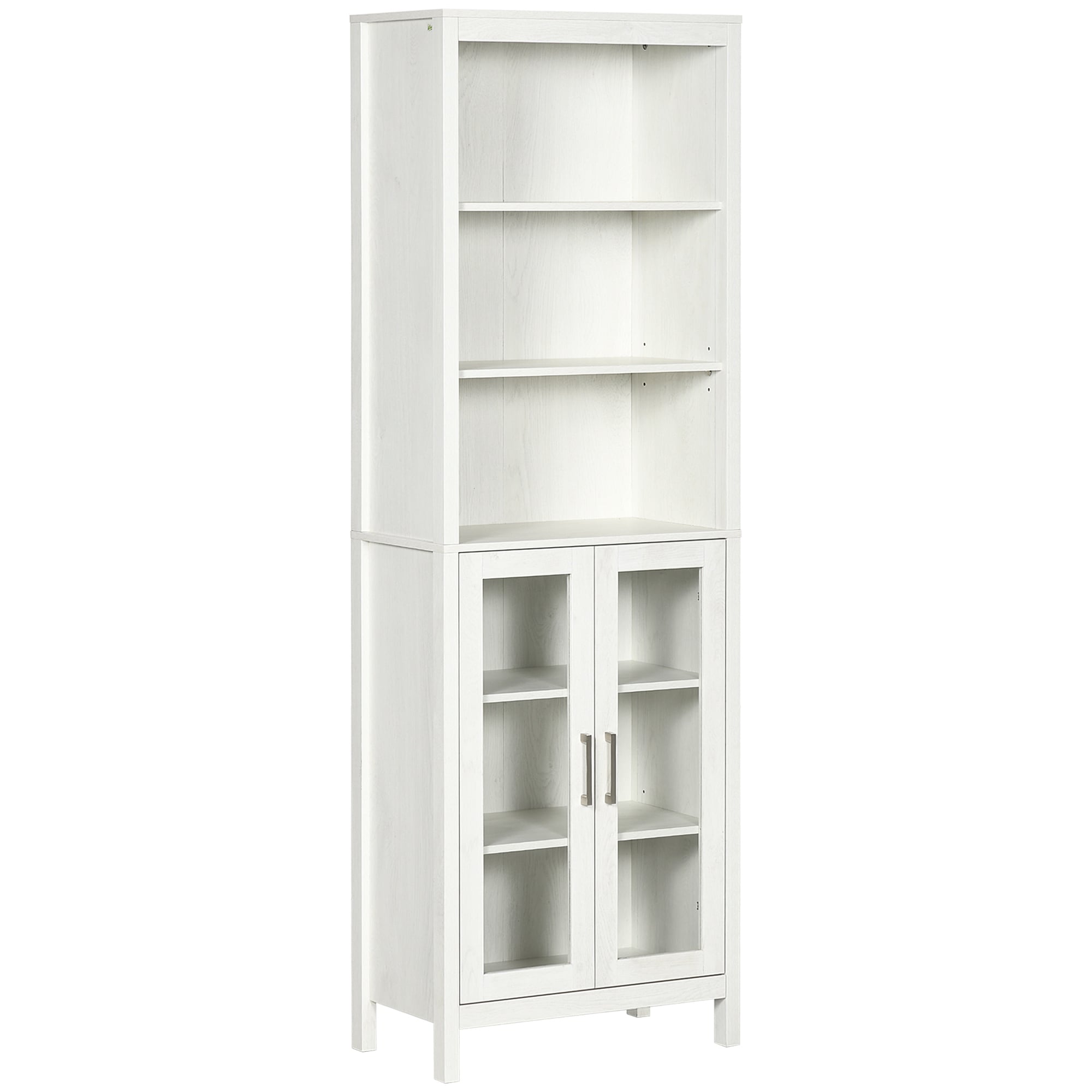 kleankin Tall Bathroom Storage Cabinet, Free Standing Bathroom Cabinet Slim  Side Organizer w/ 3-Tier Shelf, Bamboo Door, White