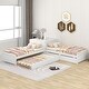 preview thumbnail 2 of 7, L-Shaped Pine Wood Platform Bed with Convertible Trundle and Drawers, Twin