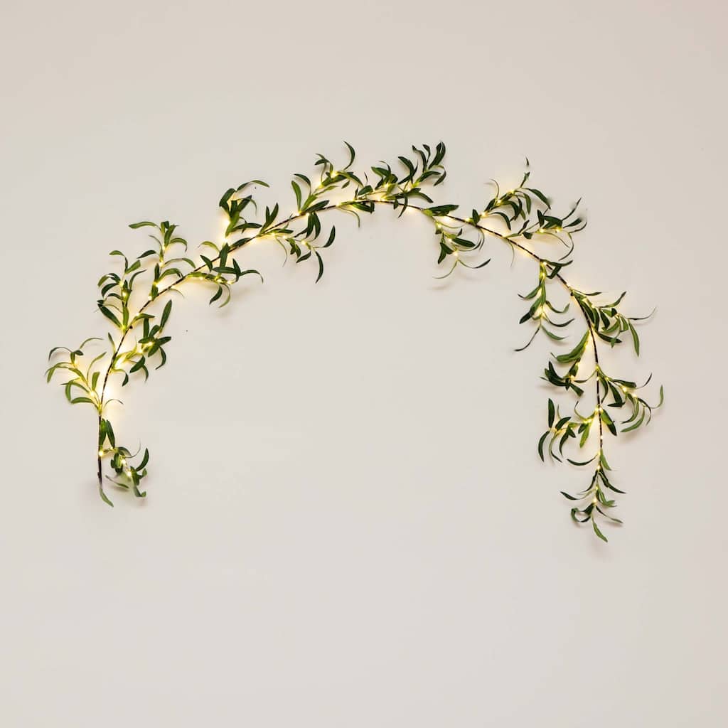 Pre-Lit Olive Artificial Christmas Garland - 6.5' x 10" - Warm White Lights