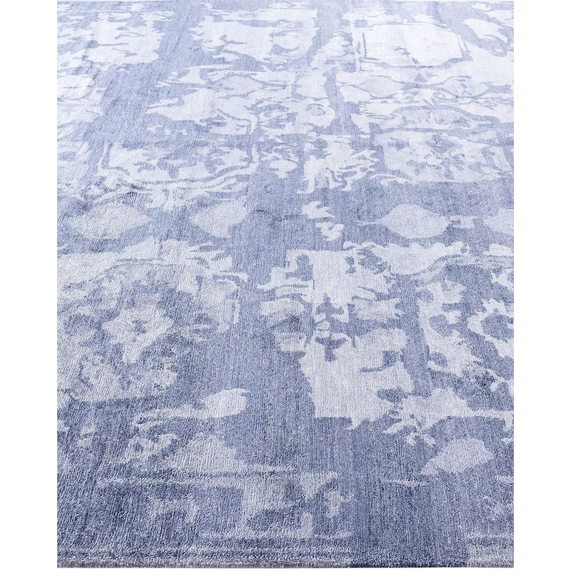 Modern One-of-a-Kind Hand-Knotted Area Rug - Gray, 8' 2" x 10' 1" - 8' 2" x 10' 1"