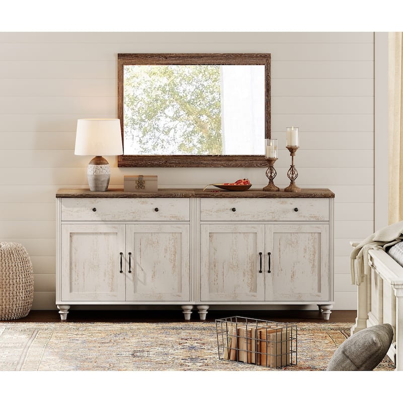Farmhouse Sideboard, Buffet Cabinet with Storage Cabinets