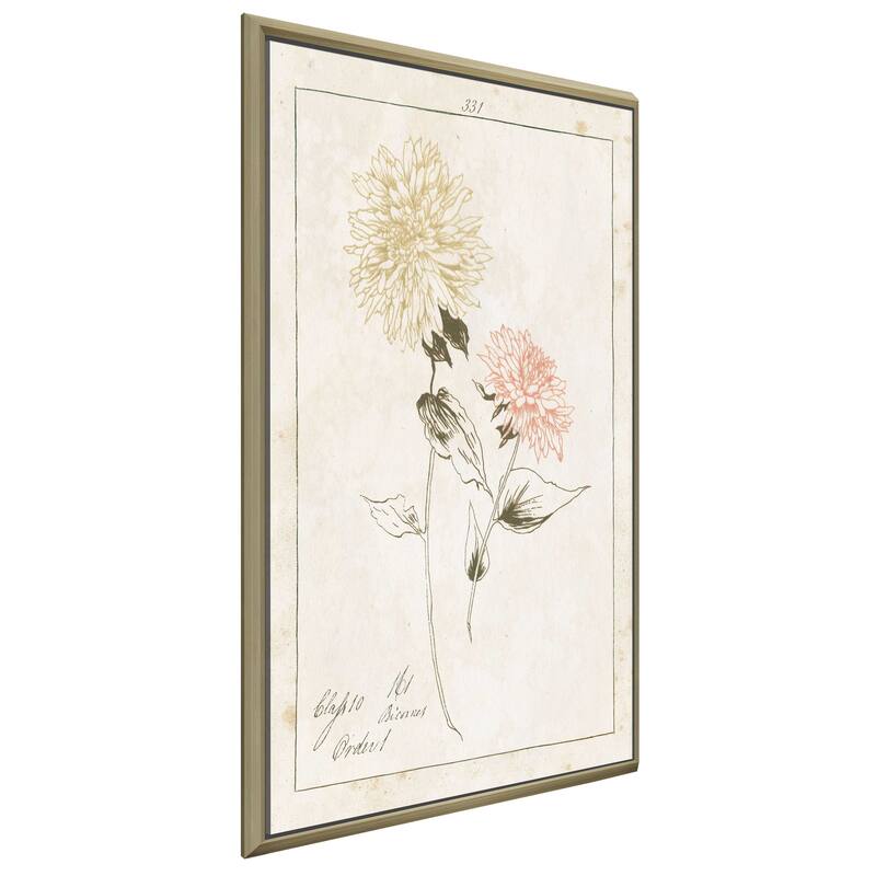 "Flowers on White IV with Words" Print on Floating Canvas