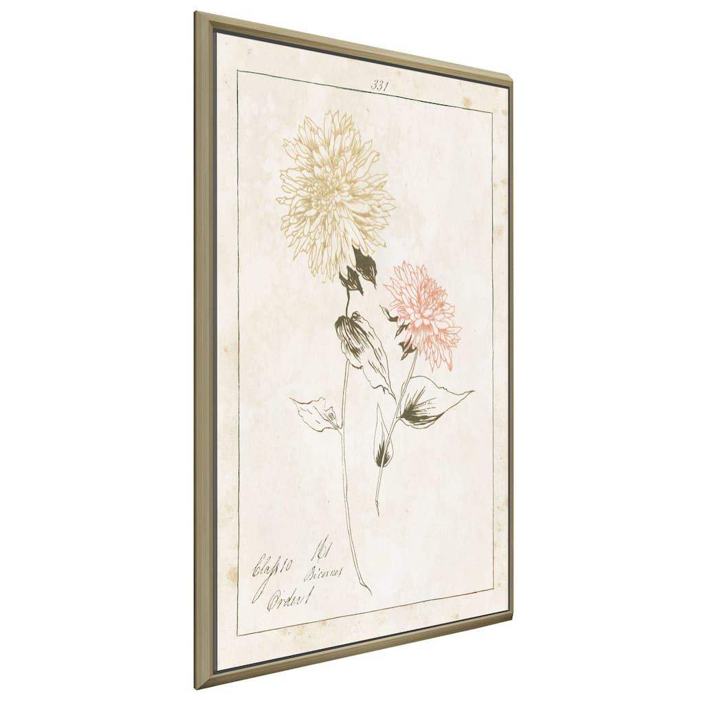 "Flowers on White IV with Words" Print on Floating Canvas