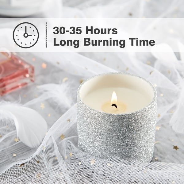Shop Black Friday Deals On Langria Glitter Cup Scented Candle Set For Christmas 4 Piece 7 4 Oz Natural Soy Wax Candles Fragrance Best Gifts Overstock 30375302