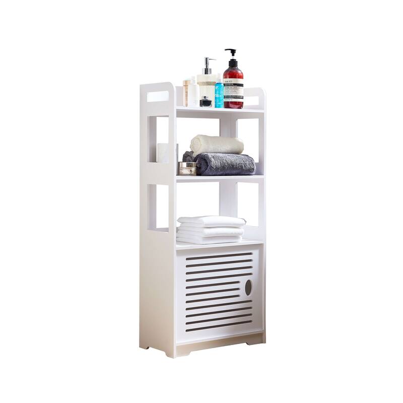 Bathroom Floor Storage Cabinet, White