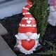 preview thumbnail 4 of 3, Magnesium Garden Gnome Sitting Holding Big Heart with Red Hat