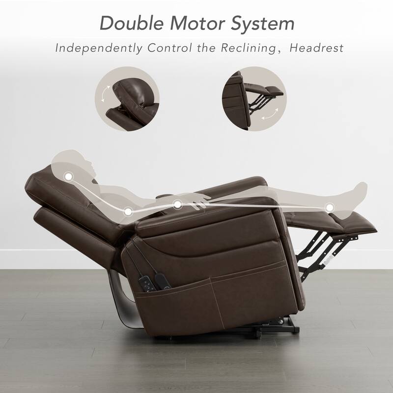 Spruce & Spring Dual Motors Lay Flat Recliner Lift Recliner for Elderly