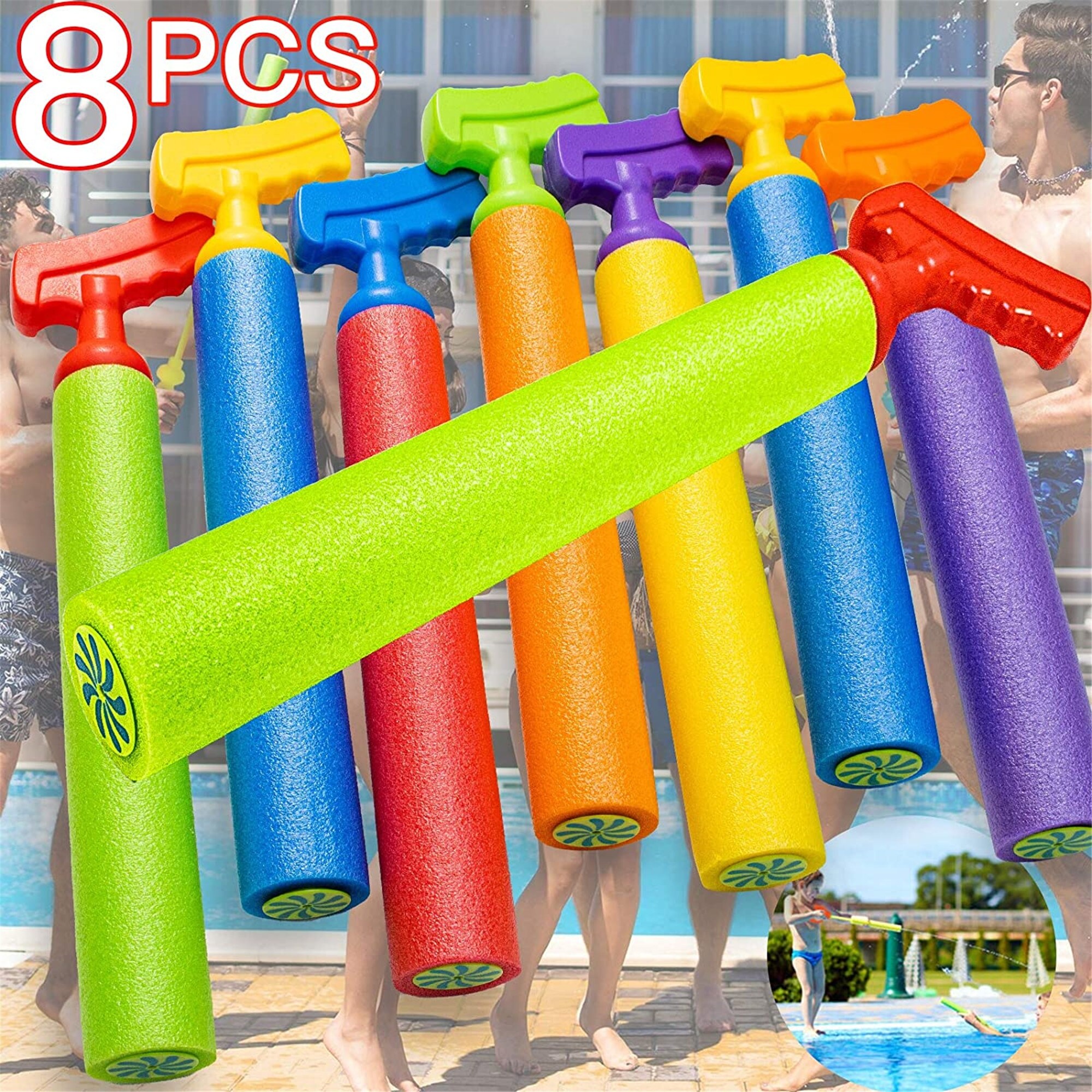 11 Water Squirt Guns SupAI 5 PCS Foam Water Guns Set for Kids Up to 30 ft, 11inches Long Shot Blaster Water Cannon Pool Toys for Kids Shooter Swimming Pool Party Outdoor Beach Sand Fighting 11 Water Squirt Guns SupAI 5 PCS Foam Water Guns Set for Kids Up to 30 ft, 11inches Long Shot Blaster Water Cannon Pool Toys for Kids Shooter Swimming Pool Party Outdoor Beach Sand Fighting