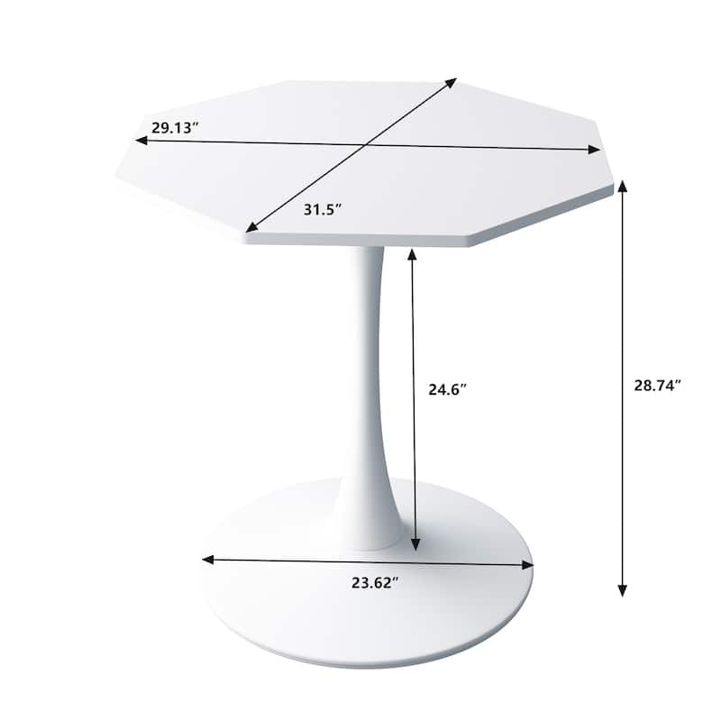 Modern Octagonal Coffee Table with MDF Top and Metal Base