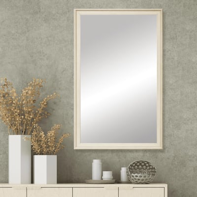 Frame My Mirror Ivory Framed Wall Mirror, Kendall Design