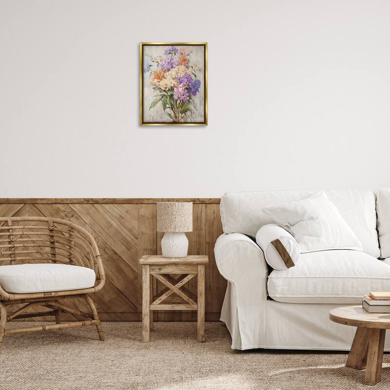 Stupell Abstract Hydrangea Clusters Framed Floater Canvas Wall Art Design By Franklyn Gregory