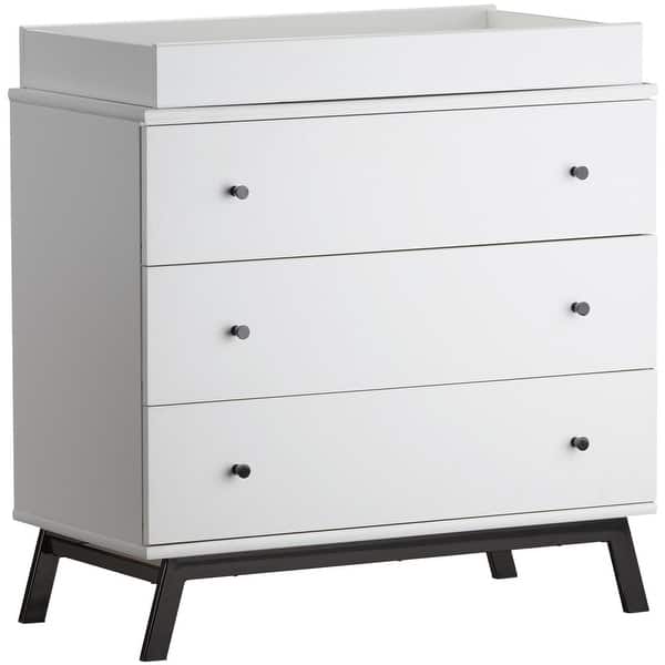 slide 2 of 14, Little Seeds Rowan Valley Lark White Urban 3-Drawer Changing Table White