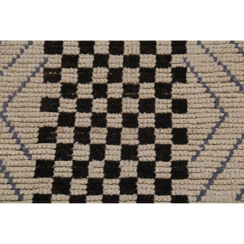 Geometric Trellis Moroccan Area Rug Handmade Wool Carpet - 9'0"x 12'5"