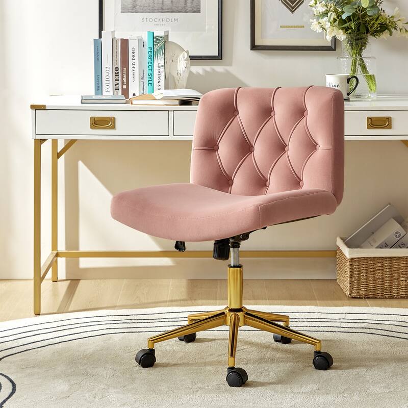 Ollie Modern Flannel Swivel Tilting Office Chair with Pillow by HULALA HOME
