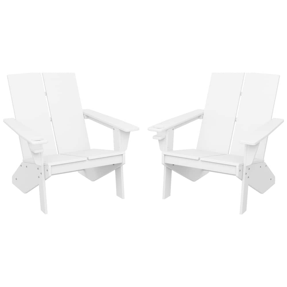 Coastin Modern Poly Adirondack Chair (Set of 2), Black