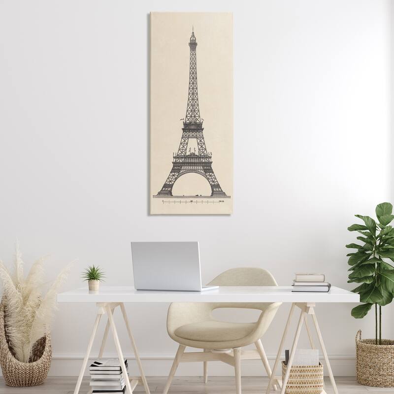 Stupell Parisian Tower Illustration Canvas Wall Art Design By Phillipa Katz